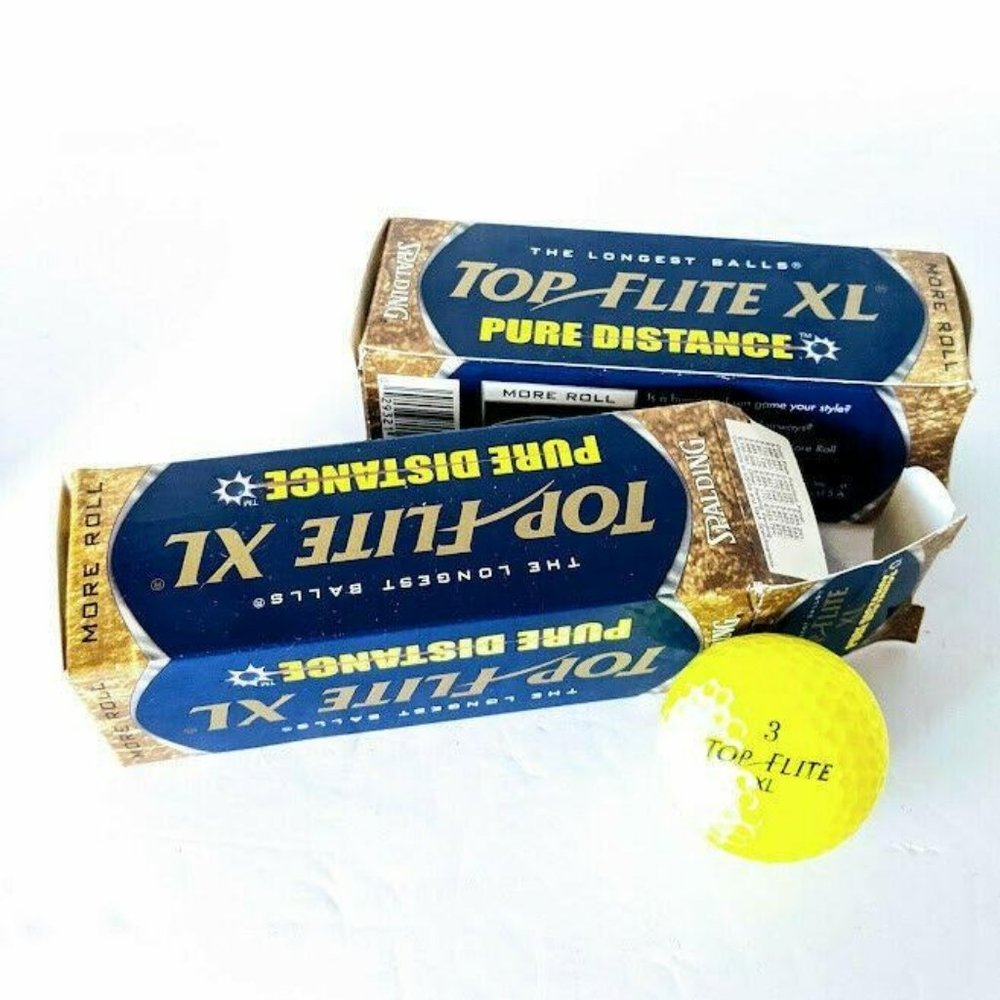 Top Flite XL Pure Distance Yellow Golf Balls Spalding 2 Packages